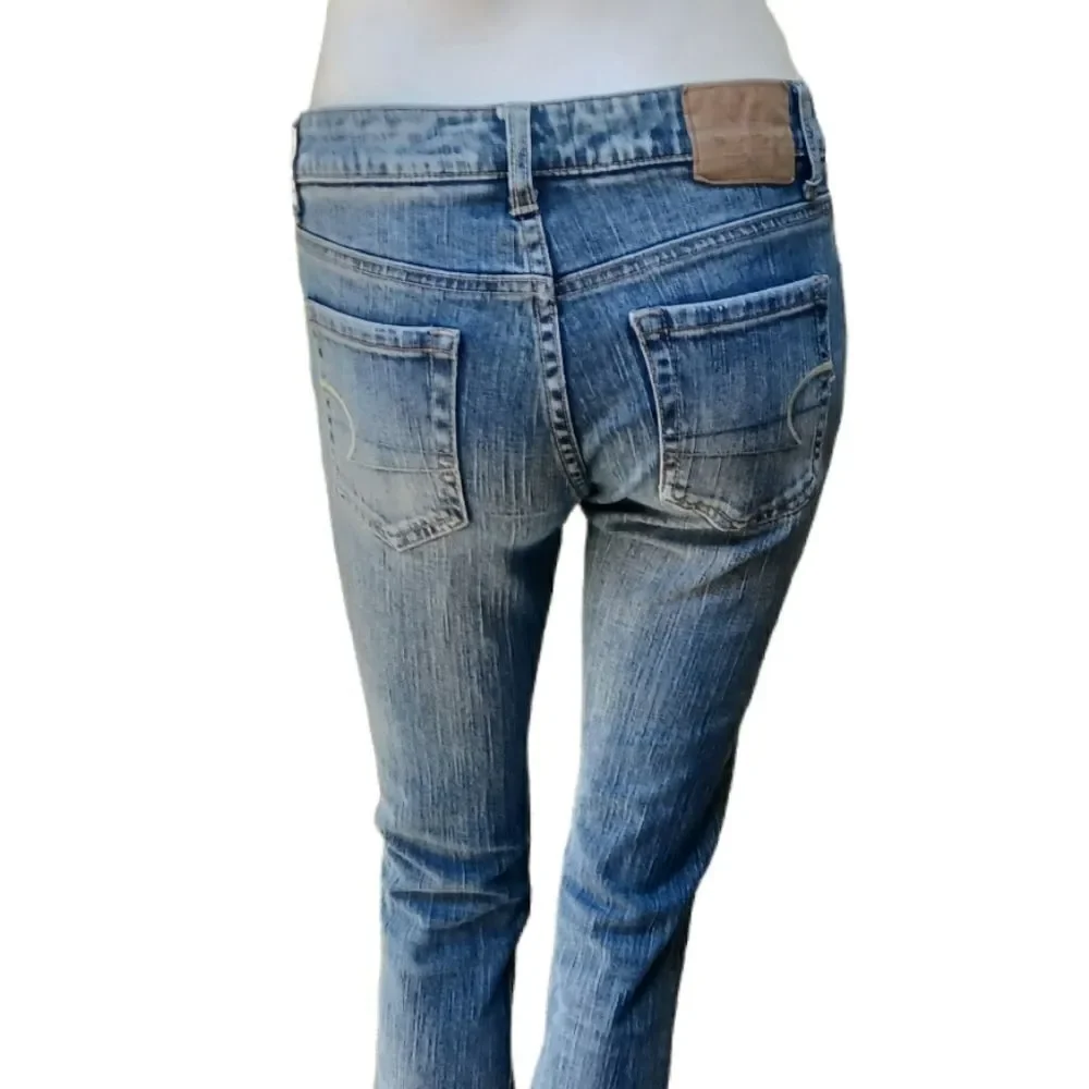 12079....American Eagle Bootcut Jeans Size 2L, W28", 29" Inseam 7" Rise - Picture 4 of 6